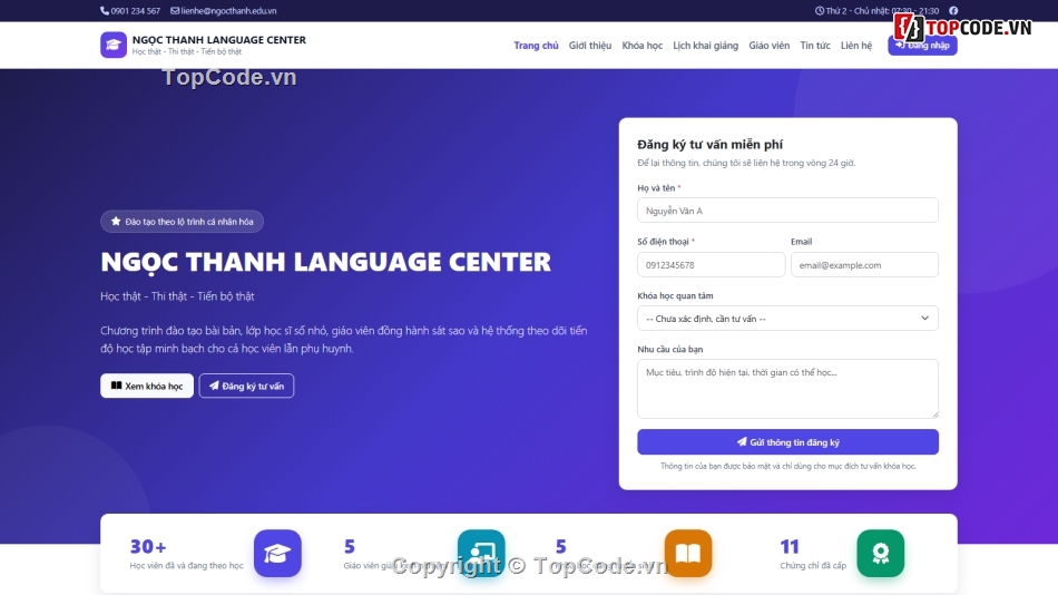 quản lý trung tâm ngoại ngữ,Đồ án web PHP,Quản lý trung tâm tin học